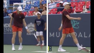 Tennis star defaulted and booed after throwing racket and swearing at fan in crowd【News】 [upl. by Tloh]