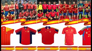 Evolution of the SPAIN National Team Jersey Home 19902024  Evolusi Jersey Timnas Spanyol [upl. by Hildebrandt662]