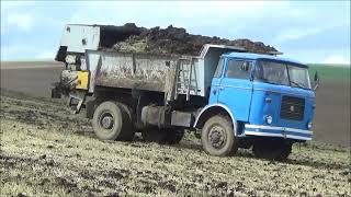 Rozmetání hnoje  Š706 New Holland TS 115  2x Zetor Forterra  RMA8 [upl. by Elleuqar]