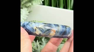 Blue Kyanite Mica Bangle High Quality RARE Crystal Jewellery 58mm Diameter [upl. by Erle]