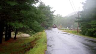 Lower Bartonsville Covered Bridge collapses into the Williams River in Vermont [upl. by Aleira794]