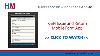 Knife Control Mobile Form  HACCP Records [upl. by Margit418]