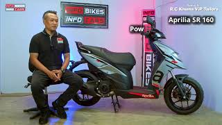 Aprilia SR160 2022 model Review wt English subtitle [upl. by Tempest]