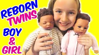 Reborn Twin Babies Doll Being Born or Unboxing [upl. by Munford972]