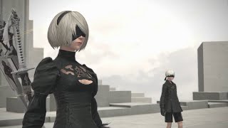 55NieR Raid Full Run amp Cutscenes  The Tower at Paradigms Breach  FFXIV [upl. by Ramma]