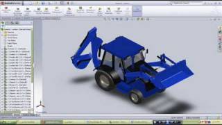 Backhoe  Digger  Loader  SolidWorks [upl. by Ardnaek]