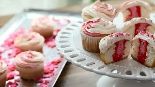 How to Make Sweetheart Cupcakes  Valentines Recipes  Allrecipescom [upl. by Eniamurt]