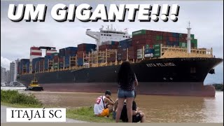 Navio Gigante Saindo do PortoNave Navegante SC BielTurismo navegantes [upl. by Arraic775]