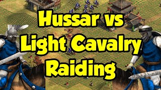 Hussar vs Light Cav raiding potential AoE2 [upl. by Cullan232]