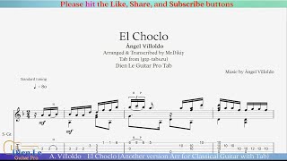 A Villoldo  El Choclo Another version Arr for Classical Guitar with Tab [upl. by Evelina484]