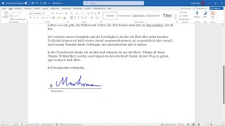 Word Unterschrift und Signatur einfügen handschriftlich signieren unterschreiben Signaturzeile [upl. by Rases]