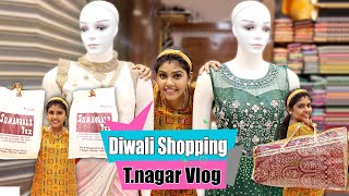 Deepavali Shopping at TNagar  Shopping Vlog  Hemas Diary [upl. by Ahael]