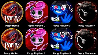 Poppy Mobile vs Poppy Playtime Chapter 2 vs Poppy Playtime Chapter 3 vs Poppy Playtime Chapter 4 [upl. by Eikcir]