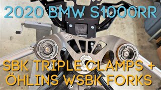 2020 BMW S1000RR  Ultimate Superbike Build  Part 4  Evol Technology Triple Clamps Test Fitment [upl. by Enahc]