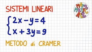 SISTEMI LINEARI  METODO di CRAMER  SL45 [upl. by Grimes43]