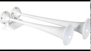 12224 — Heavy Duty Marine Dual Trumpet Deck Air Horn 24Volt White [upl. by Lynd]