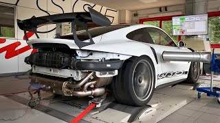 Porsche 9912 GT3 RS quotGen 3quot Akrapovic OPF Delete Exhaust vs Stock Exhaust with OPF  Sounds  DYNO [upl. by Suciram230]