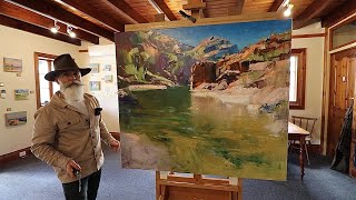 Oil Painting Demo  How to Paint Tranquil Water and Reflections  Rugged Outback Gorge [upl. by Sisely385]