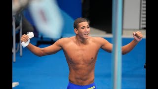 Tunisian swimmer Ahmed Hafnaoui’s gold medal surprised him too [upl. by Roseanne]