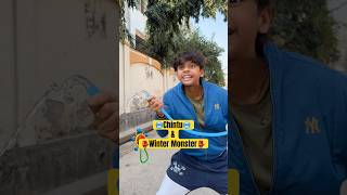 Chintu amp Winter Monster 👺🥶 shorts trending [upl. by Ahsropal472]