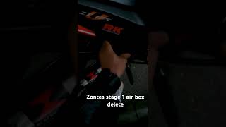 Zontes stage 1 air box delete 🔥 [upl. by Atinaj125]