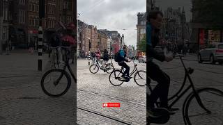 Amsterdam loves bikes travel bike amsterdam europe tourism fun live october shortvideo dj [upl. by Nnav]