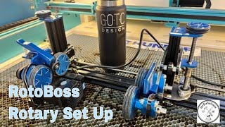 RotoBoss Set Up  Thunder Laser Rotary Set Up  CO2 Laser Rotary Install [upl. by Ahselat]