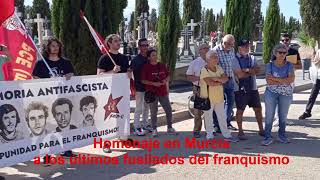 Homenaje en Murcia a los últimos fusilados por el franquismo [upl. by Ainak]