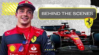 Go Inside the Ferrari F1 Garage with Charles Leclerc [upl. by Ahsenar362]