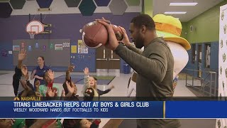 Titans Linebacker Helps Out At Boys amp Girls Club [upl. by Fitton]