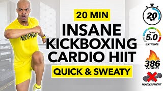 20 MIN INSANE Cardio Kickboxing Workout  SERIOUS SWEAT NO EQUIPMENT [upl. by Alak]