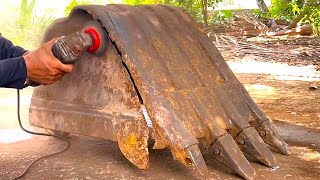 Extremely Skillful Workmanship Of The Welder  How To Make Excavator Bucket [upl. by Vergos]