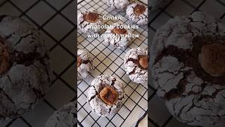 Crinkle chocolate cookies with marshmallow 🍪🍫chocolatecookie marshmallow [upl. by Yetah]