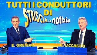 TUTTI I CONDUTTORI DI STRISCIA LA NOTIZIA TUTTE LE COPPIE PRESENTATORI IN 36 ANNI [upl. by Atteynad]