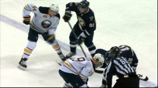 Nicolas Deslauriers match spear on Vladimir Tarasenko Buffalo Sabres vs St Louis Blues Nov 11 2014 [upl. by Raynata639]