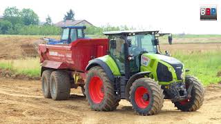 CLAAS AXION 810 w Tipper Trailer  Kippanhänger Winnenden Germany 2018 [upl. by Nath]