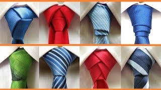 8 Different ways to tie a necktie  How to tie a tie [upl. by Anawik]