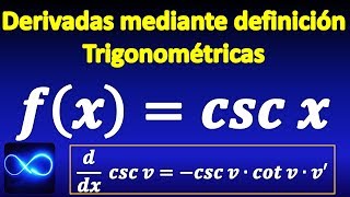 30 Demostración de Derivada de función trigonométrica cosecante [upl. by Athey211]