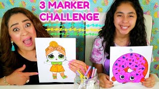 3 MARKER CHALLENGE B2cutecupcakes [upl. by Jourdan]