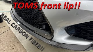 TOMS carbon fiber front lipdiffuser install 20162020 Lexus GSF [upl. by Werdnaed683]