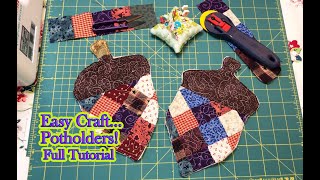 🍁 Easy Potholders  Beginner Sewing 🍁 Full Instructions🍁 [upl. by Bartholomew167]