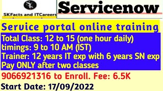 Service Portal Demo Online Training servicenow serviceportal [upl. by Farhi287]