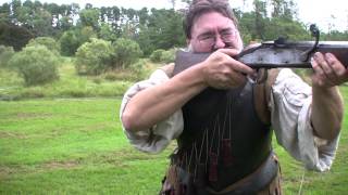 Matchlock Musket Demonstration with Armor Live Rounds [upl. by Corly]