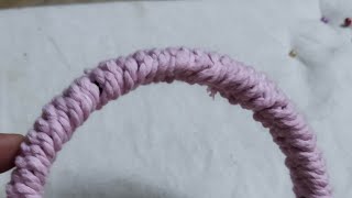 simple macrame hair band tutorial [upl. by Soelch]