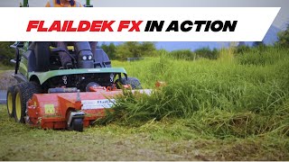 Trimax FlailDek FX in Action  Flail Front Mount  Municipal Mowing [upl. by Atsirk836]