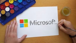 How to draw a Microsoft logo Logo drawing [upl. by Ferrel672]