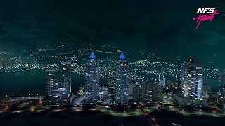 Ambience Sound  Night Skyscraper On The Beach Background 1 Hours  Loop Video [upl. by Allison]