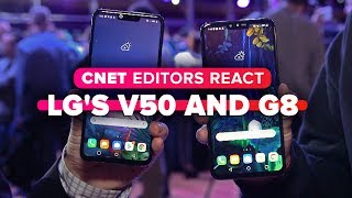 LG’s 5Grocking V50 ThinQ and G8 Editors react [upl. by Aramois575]