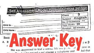 AP 9th English Self Assessment Model Paper 1 Key 2024  AP 9th English 6 September 2024 Answer Key [upl. by Bucher]