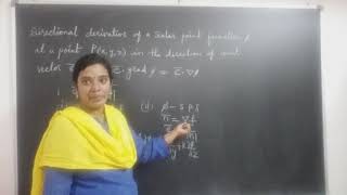 JNTU BTech M2 Maths Bsc Maths Directional derivative of a scalar point function in the direction [upl. by Ekle255]